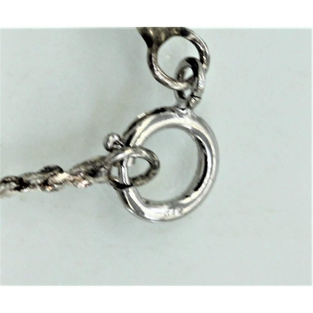 925 STERLING GOLD vermeil heart pendant, cz's, designer signed, 20" chain, 5.5gr - Picture 6 of 8